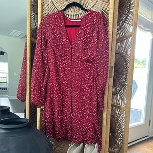 NWOT Abercrombie Floral Red Dress